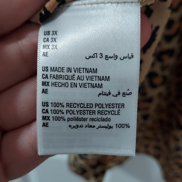 On 34th Created for Macy's Leopard Print Button-Front Crepe Shirt in Size 3X - Picture 14 of 14